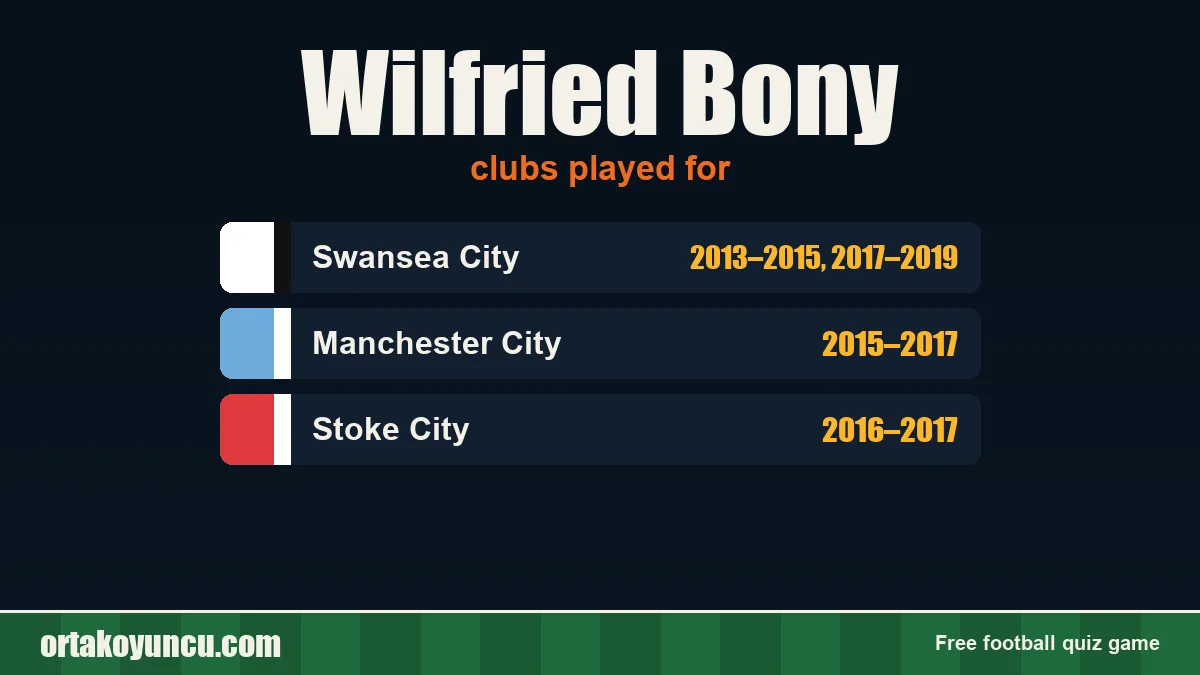 Wilfried Bony: clubs and years