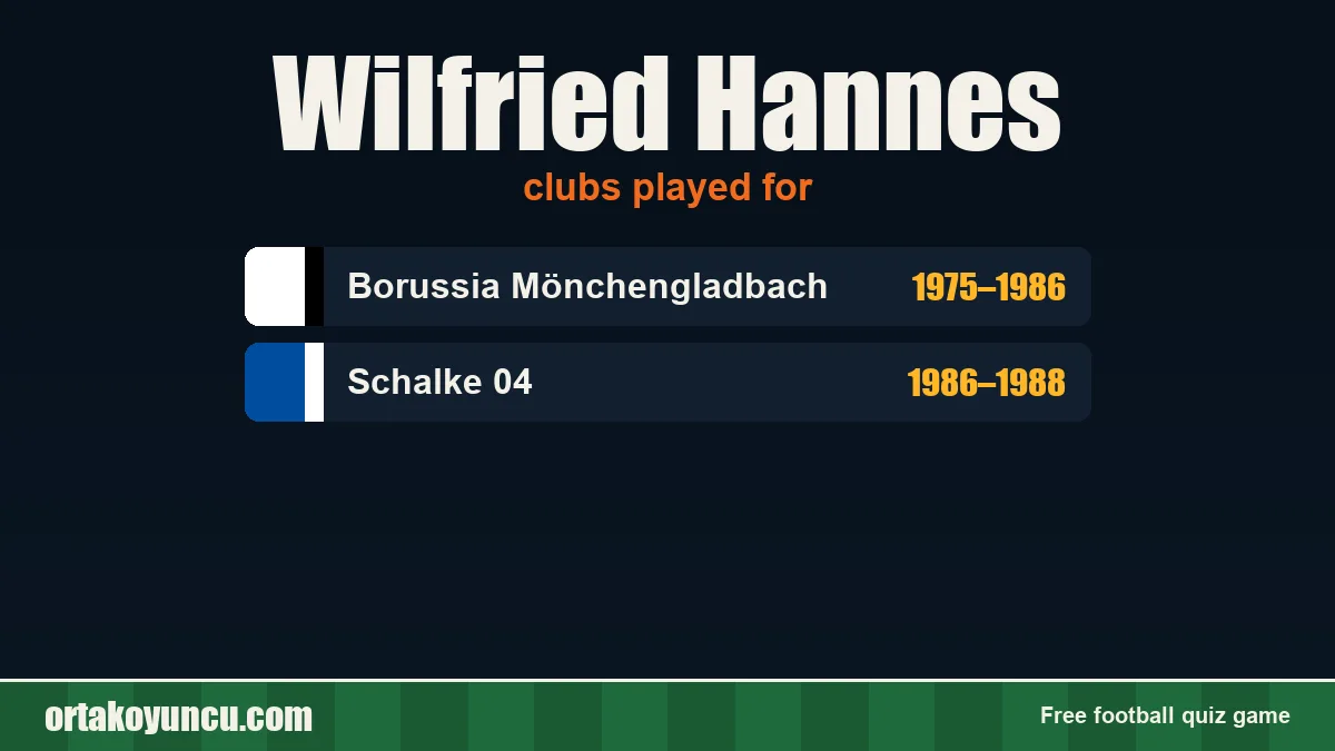 Wilfried Hannes: clubs and years