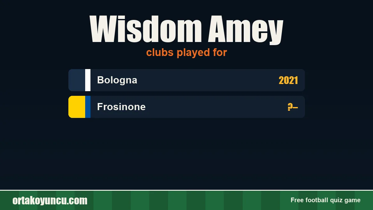 Wisdom Amey: clubs and years