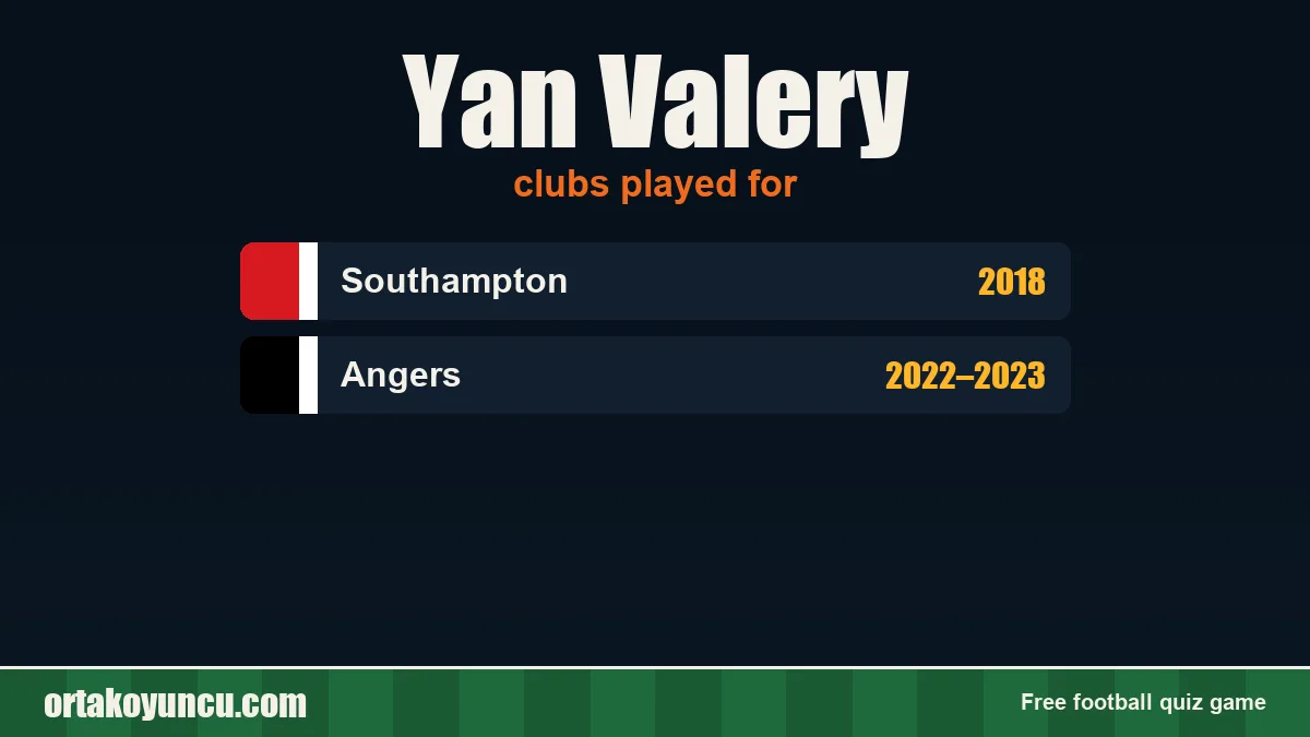 Yan Valery: clubs and years