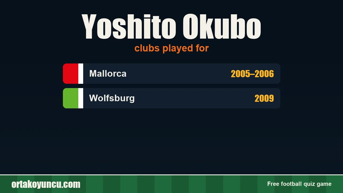 Yoshito Okubo: clubs and years
