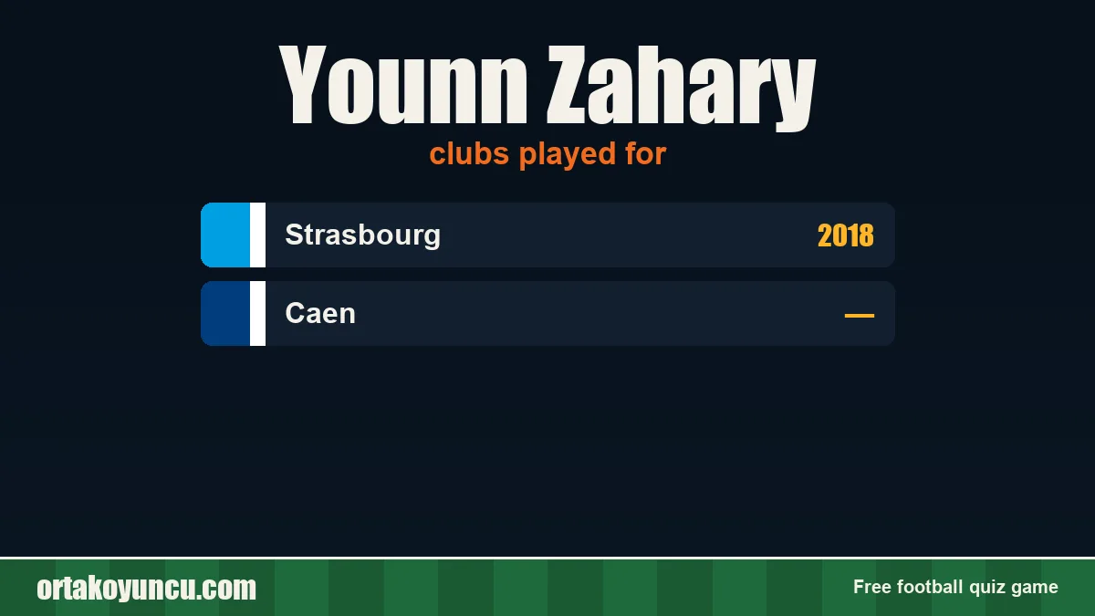 Younn Zahary: clubs and years