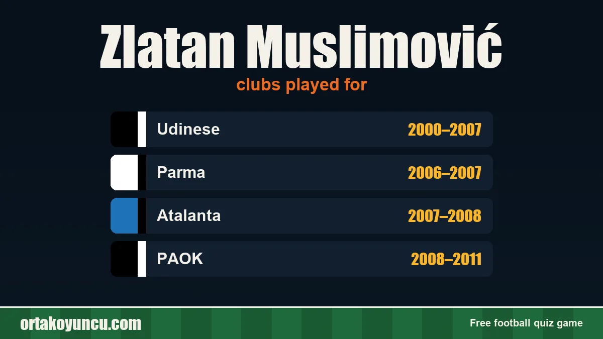 Zlatan Muslimović: clubs and years