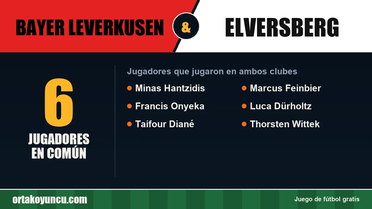 Jugadores que jugaron en Bayer Leverkusen y Elversberg: 6 jugadores