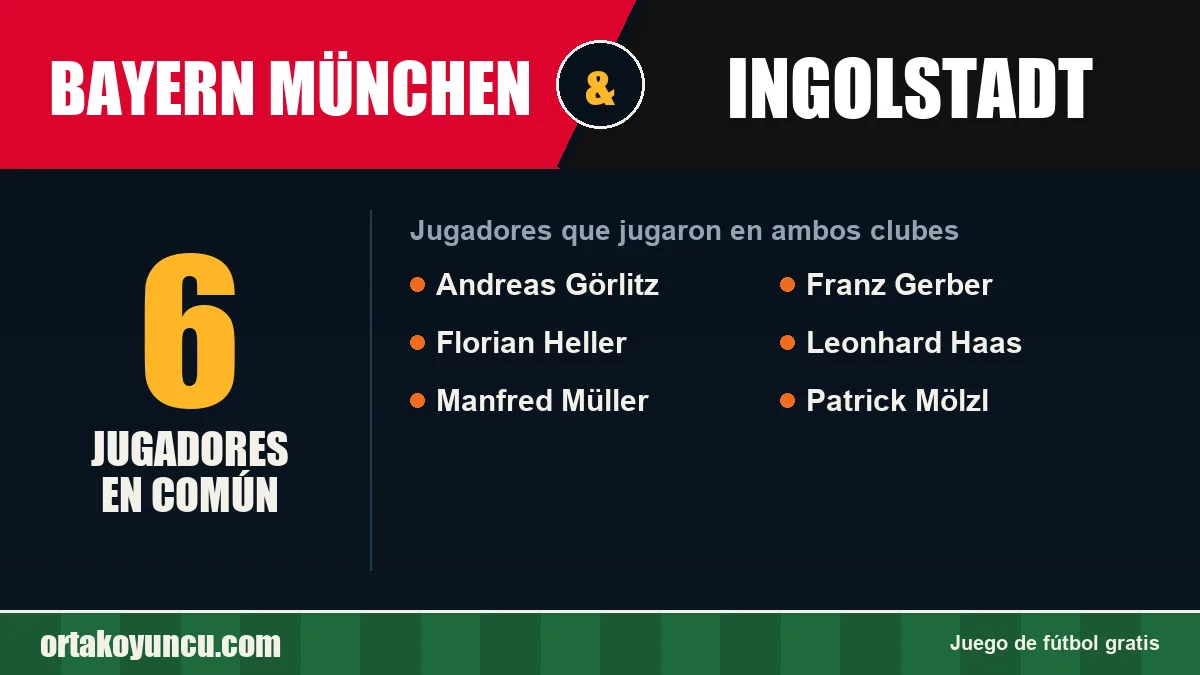 Jugadores que jugaron en Bayern München y Ingolstadt: 6 jugadores
