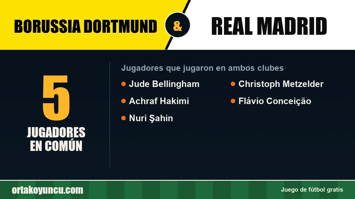 Jugadores que jugaron en Borussia Dortmund y Real Madrid: 5 jugadores