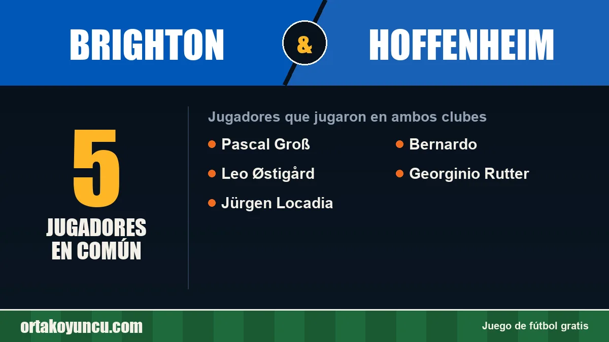 Jugadores que jugaron en Brighton y Hoffenheim: 5 jugadores