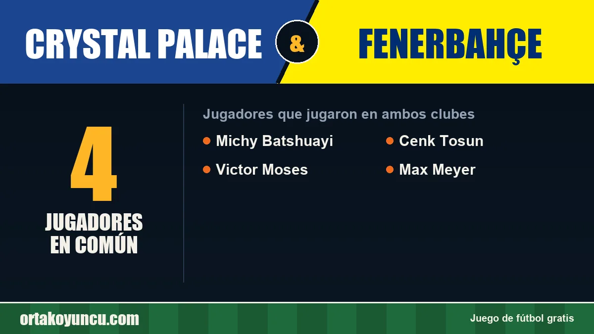 Jugadores que jugaron en Crystal Palace y Fenerbahçe: 4 jugadores