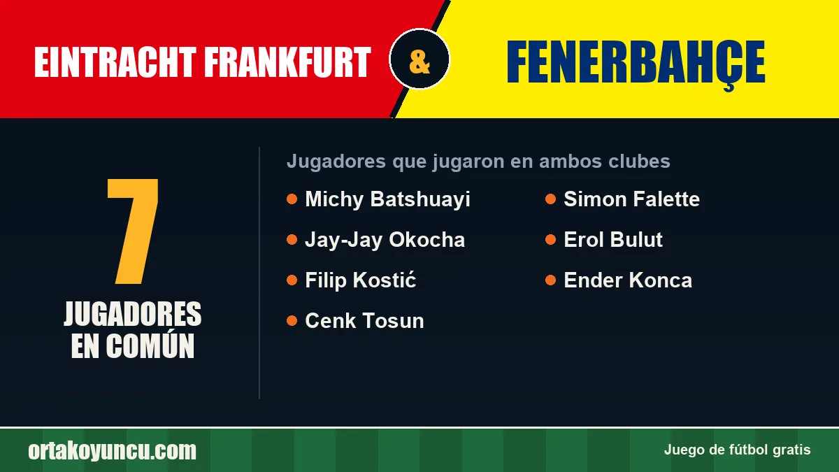 Jugadores que jugaron en Eintracht Frankfurt y Fenerbahçe: 7 jugadores