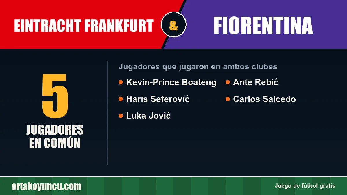 Jugadores que jugaron en Eintracht Frankfurt y Fiorentina: 5 jugadores
