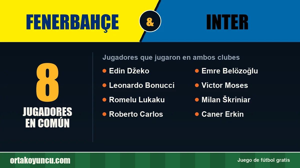 Jugadores que jugaron en Fenerbahçe y Inter: 8 jugadores