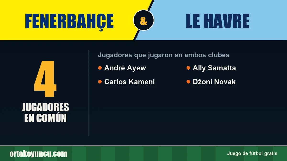Jugadores que jugaron en Fenerbahçe y Le Havre: 4 jugadores