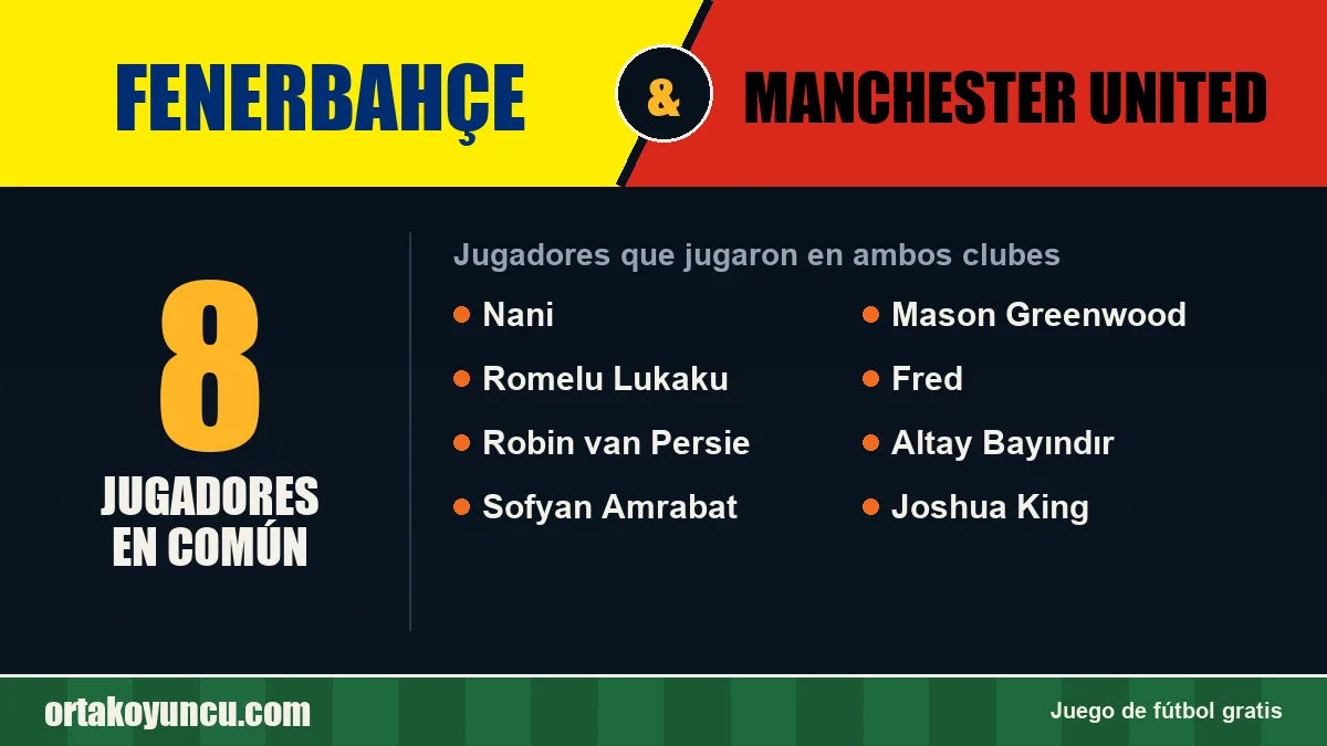 Jugadores que jugaron en Fenerbahçe y Manchester United: 8 jugadores