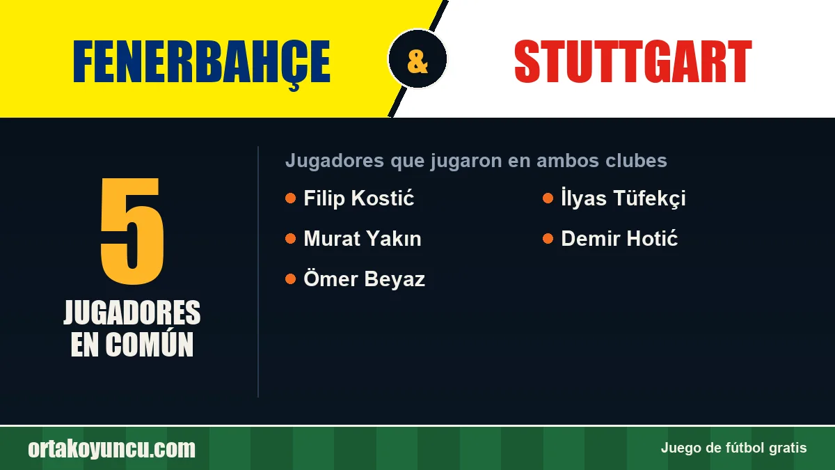 Jugadores que jugaron en Fenerbahçe y Stuttgart: 5 jugadores