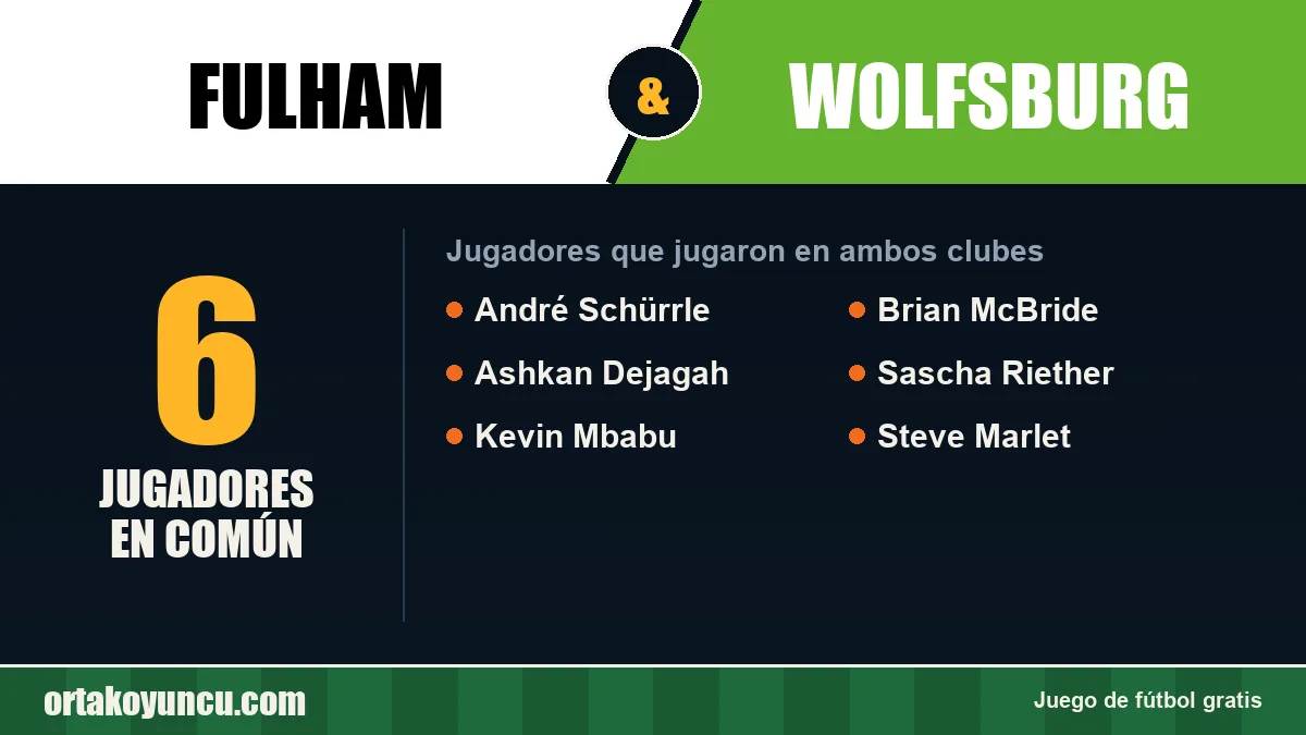 Jugadores que jugaron en Fulham y Wolfsburg: 6 jugadores