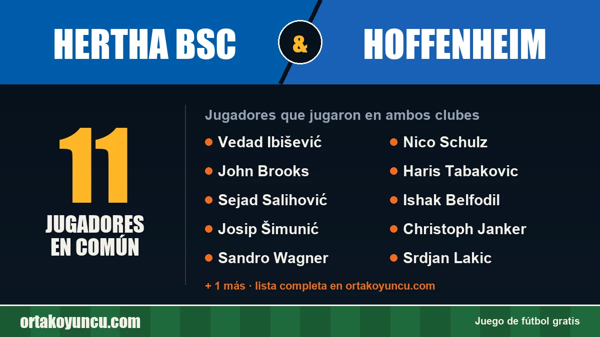 Jugadores que jugaron en Hertha BSC y Hoffenheim: 11 jugadores