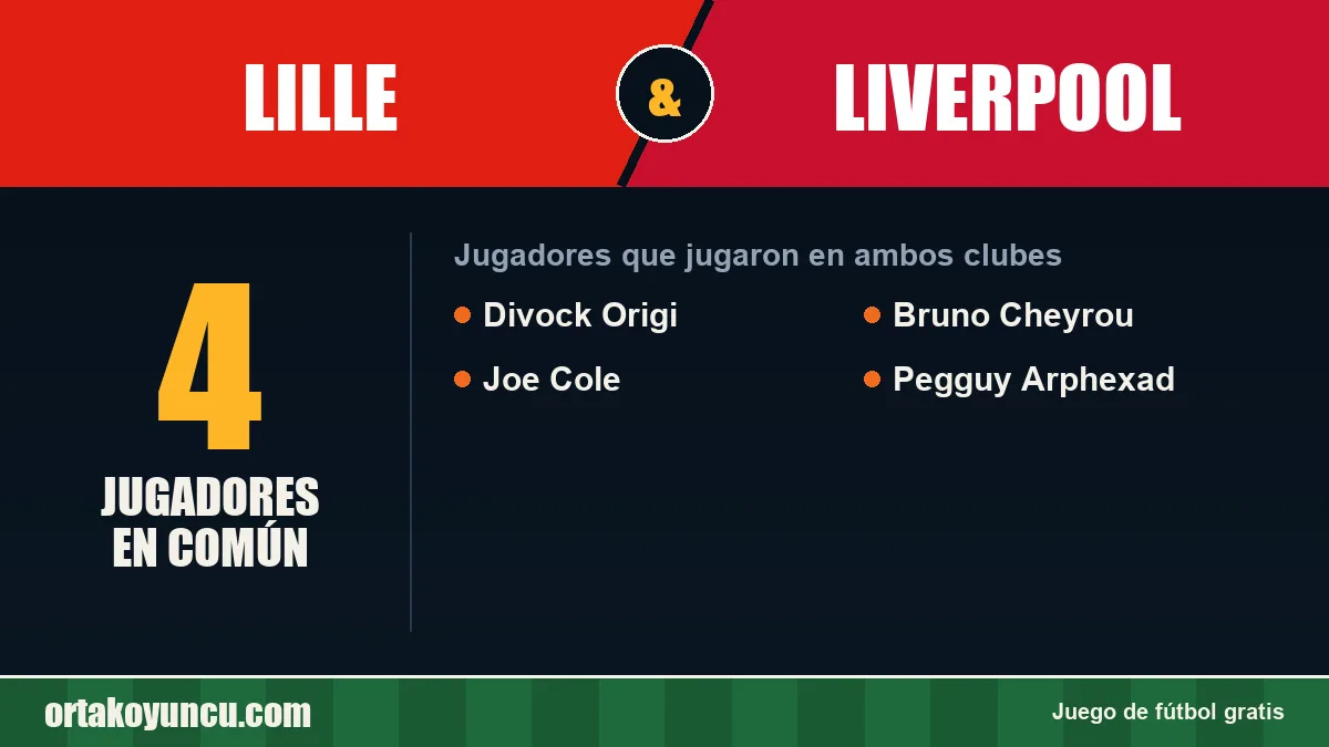 Jugadores que jugaron en Lille y Liverpool: 4 jugadores