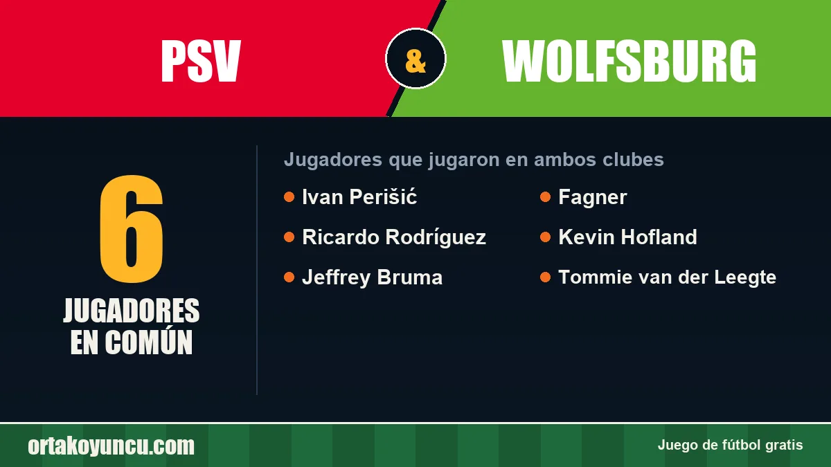Jugadores que jugaron en PSV y Wolfsburg: 6 jugadores