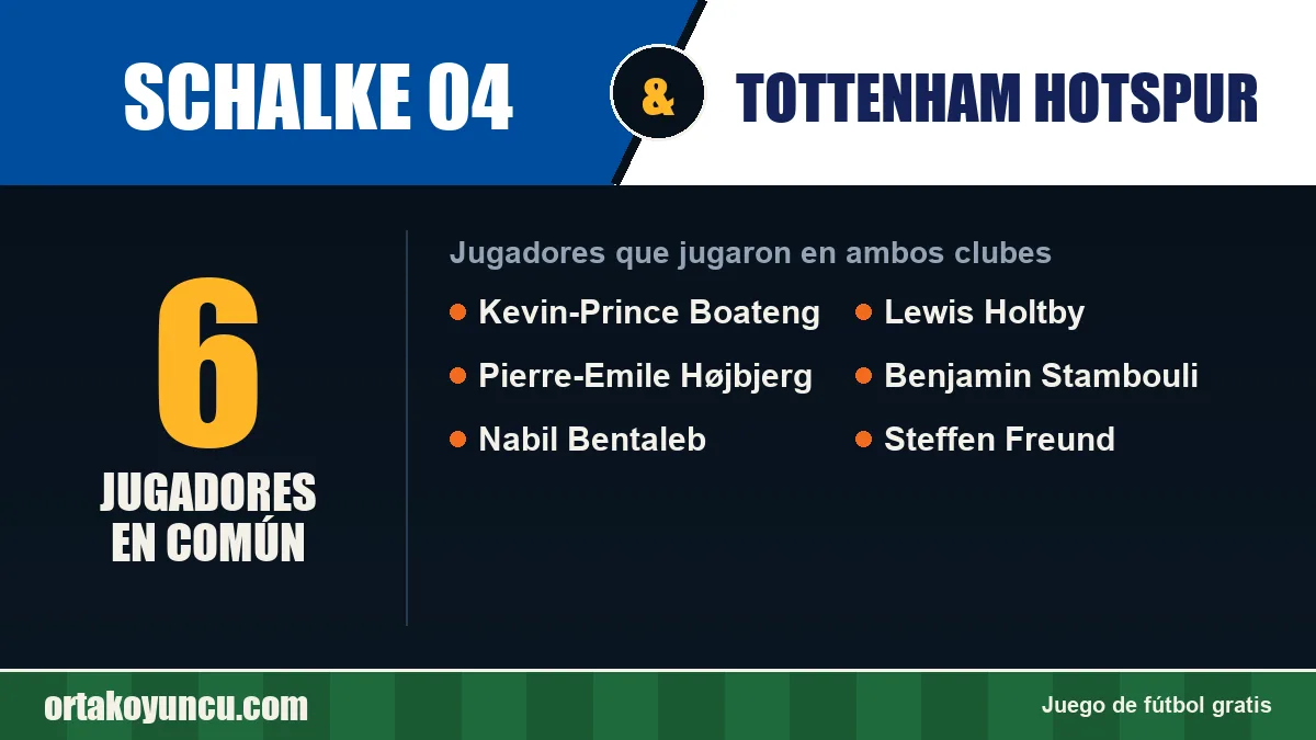 Jugadores que jugaron en Schalke 04 y Tottenham Hotspur: 6 jugadores