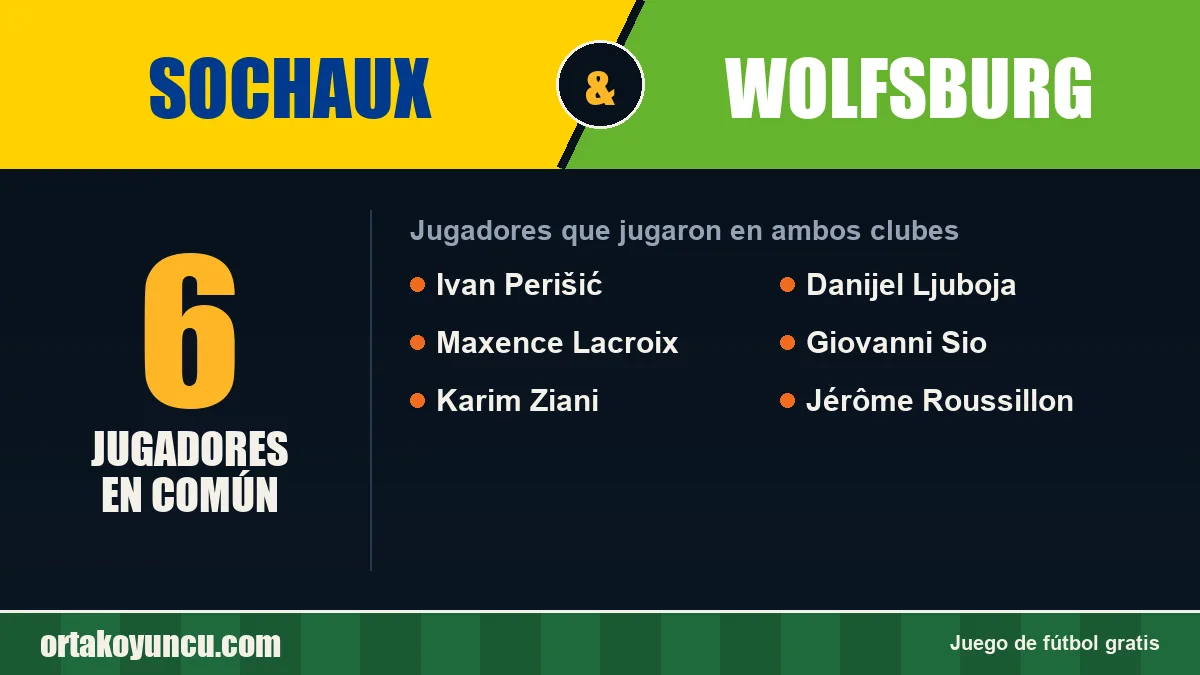 Jugadores que jugaron en Sochaux y Wolfsburg: 6 jugadores