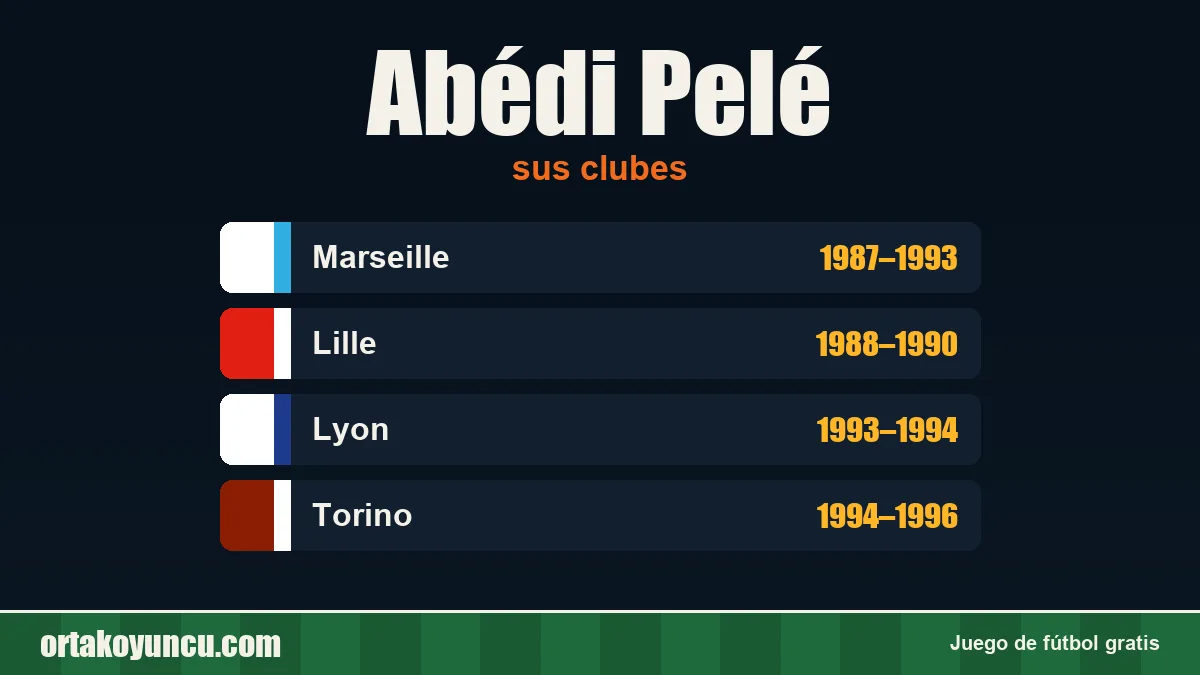 Abédi Pelé: clubes y años