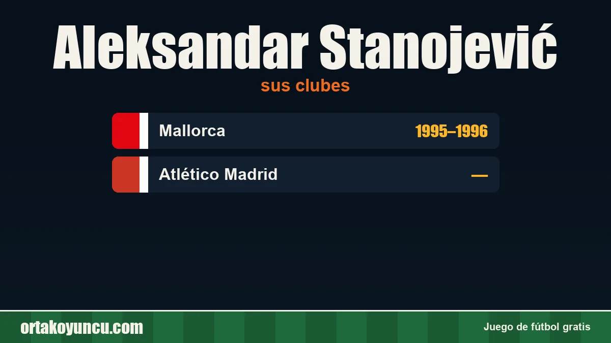 Aleksandar Stanojević: clubes y años