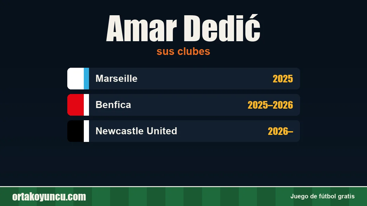Amar Dedić: clubes y años
