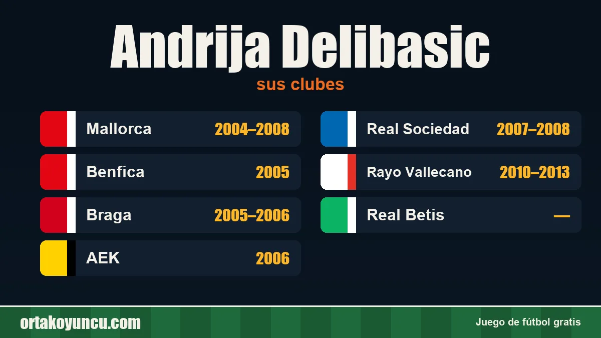 Andrija Delibasic: clubes y años