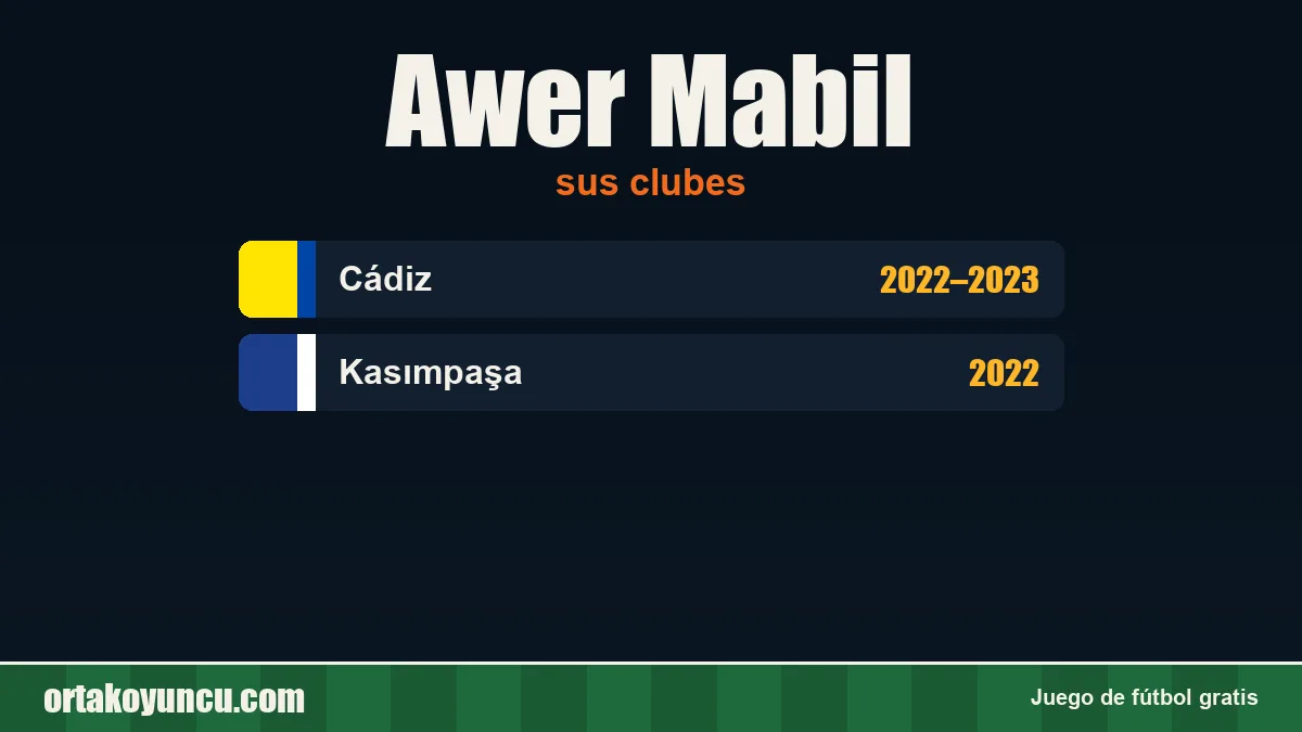 Awer Mabil: clubes y años