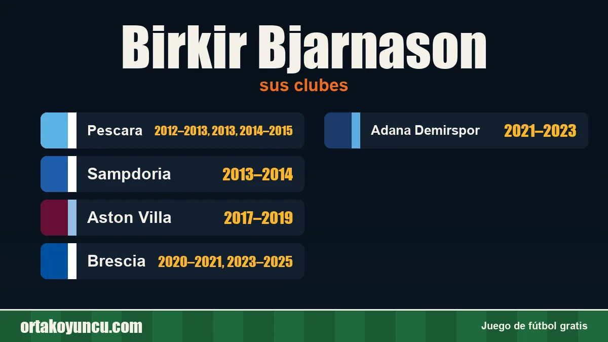 Birkir Bjarnason: clubes y años