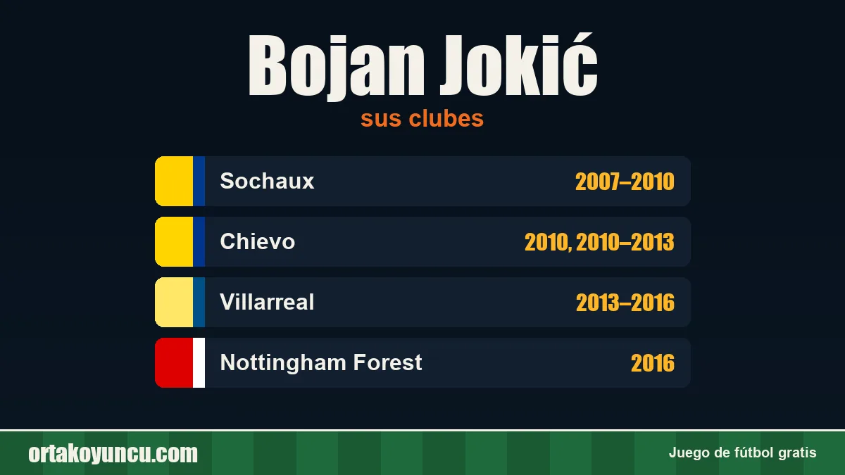 Bojan Jokić: clubes y años
