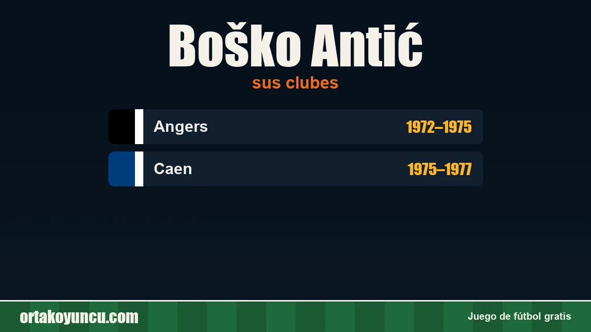 Boško Antić: clubes y años