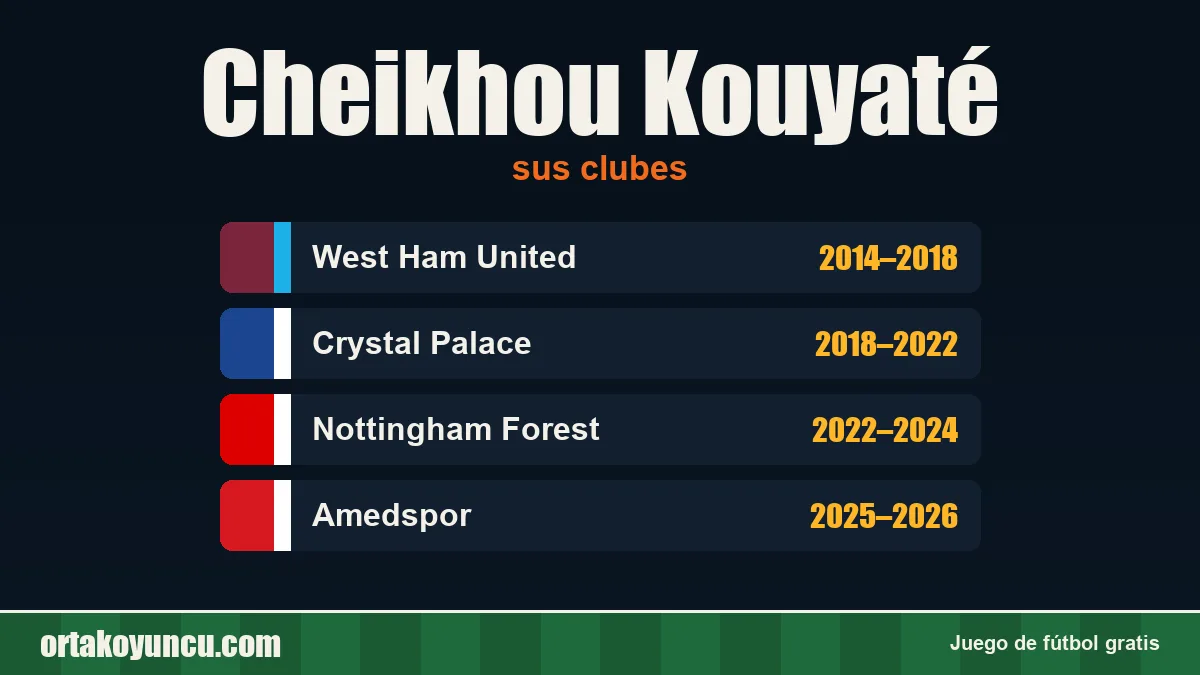 Cheikhou Kouyaté: clubes y años