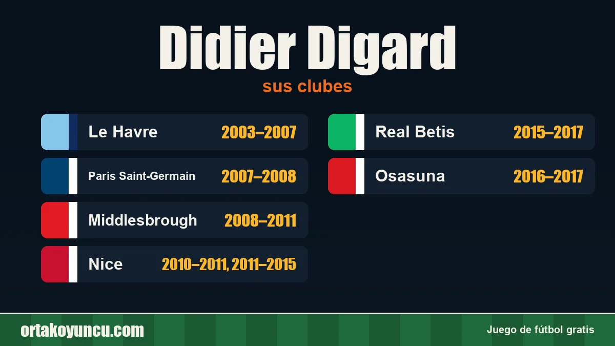 Didier Digard: clubes y años