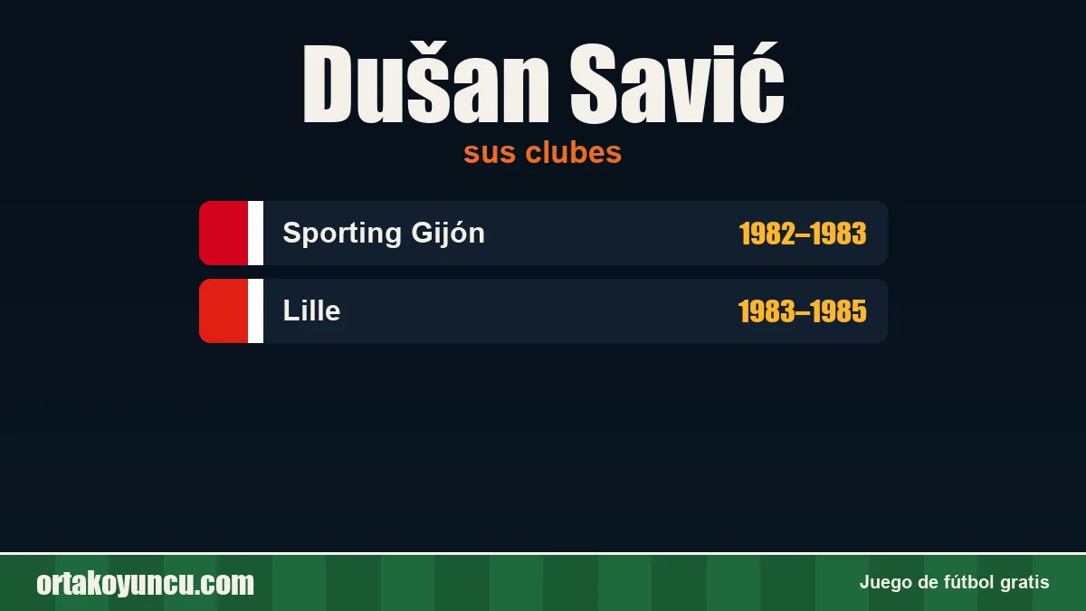 Dušan Savić: clubes y años