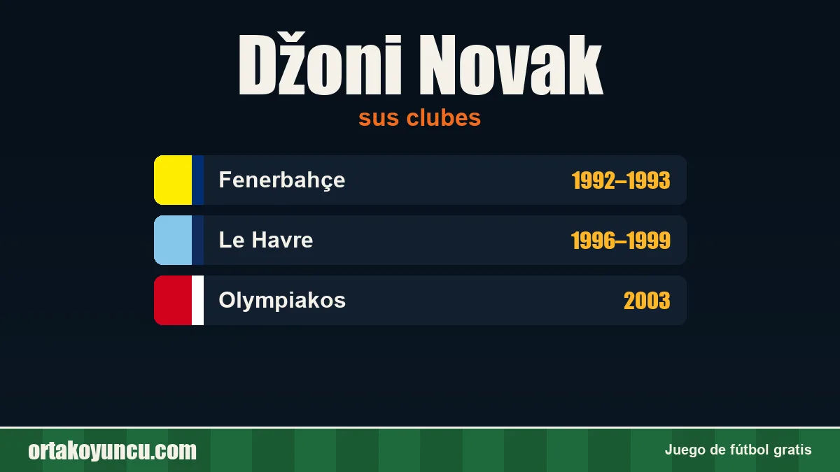 Džoni Novak: clubes y años
