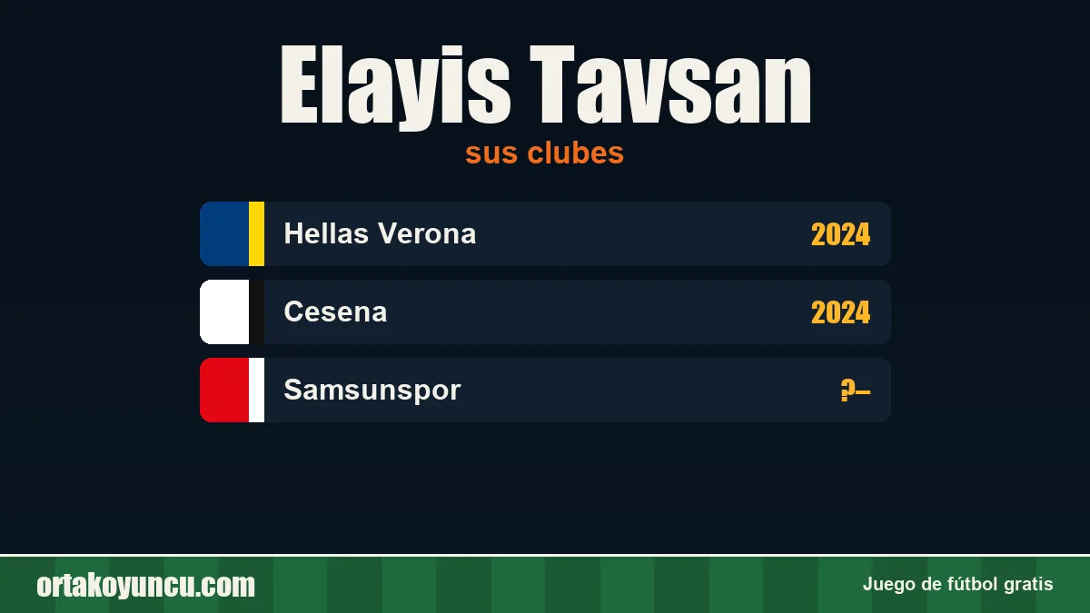 Elayis Tavsan: clubes y años