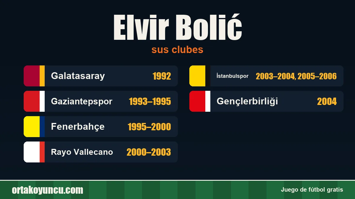 Elvir Bolić: clubes y años