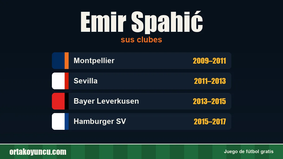 Emir Spahić: clubes y años