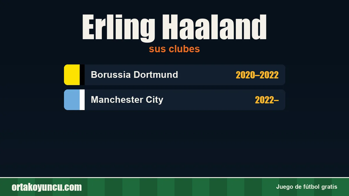 Erling Haaland: clubes y años