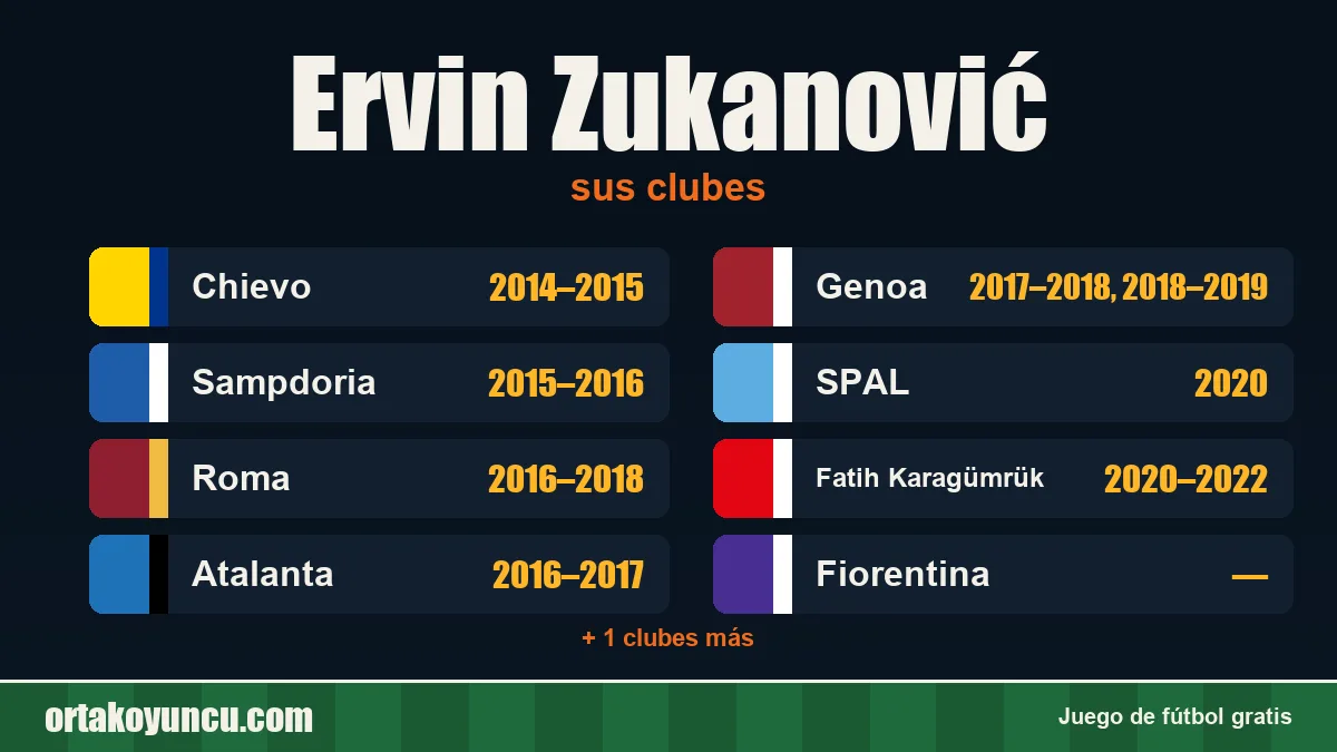 Ervin Zukanović: clubes y años