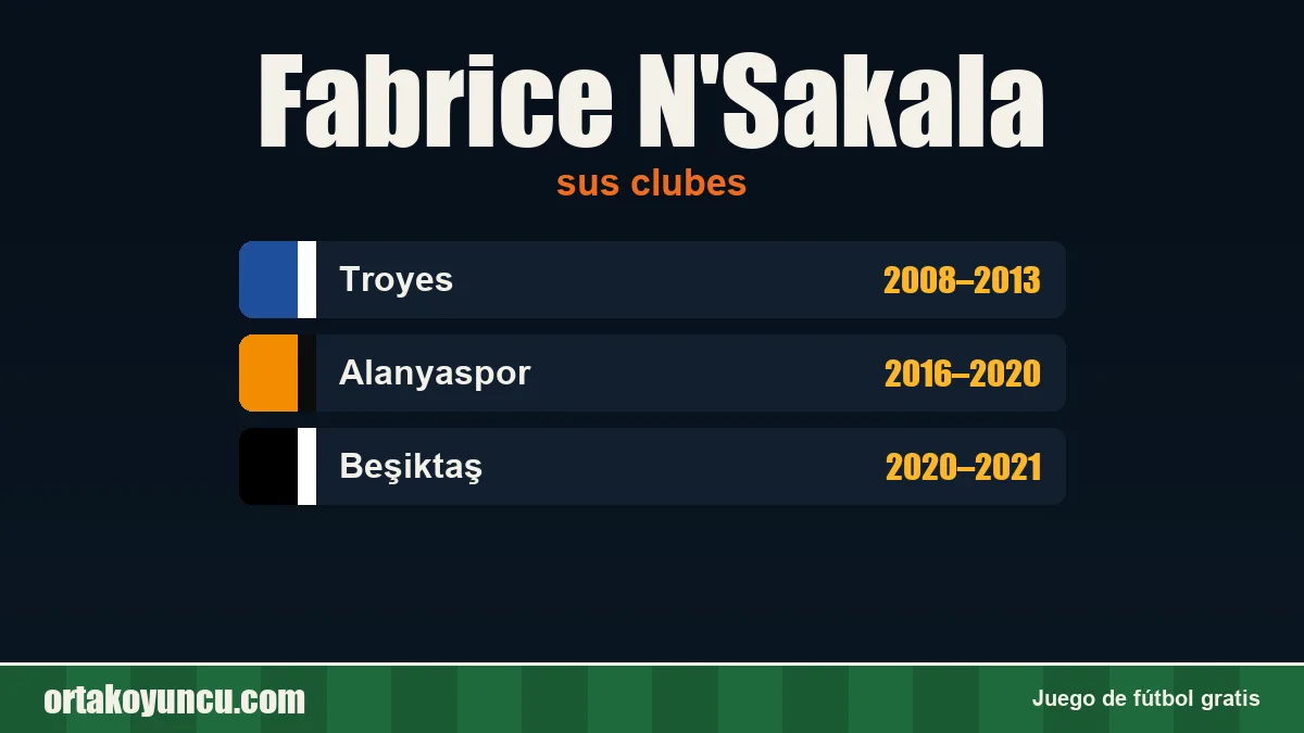 Fabrice N'Sakala: clubes y años