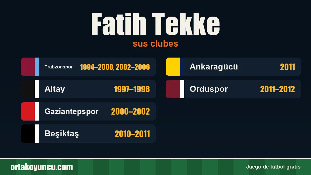 Fatih Tekke: clubes y años