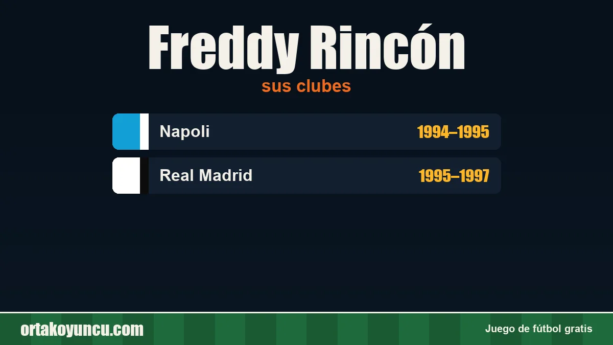 Freddy Rincón: clubes y años