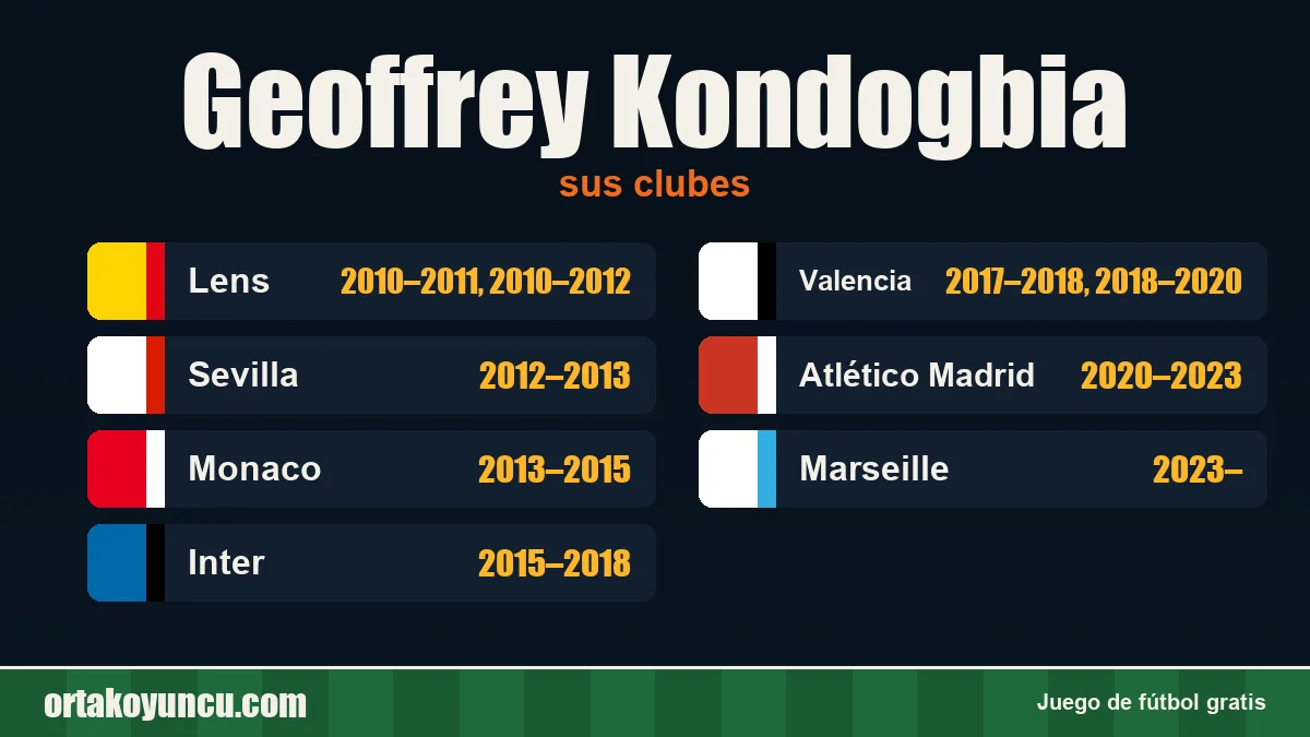 Geoffrey Kondogbia: clubes y años