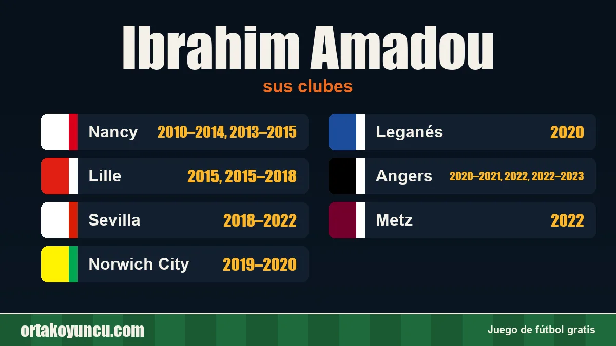 Ibrahim Amadou: clubes y años