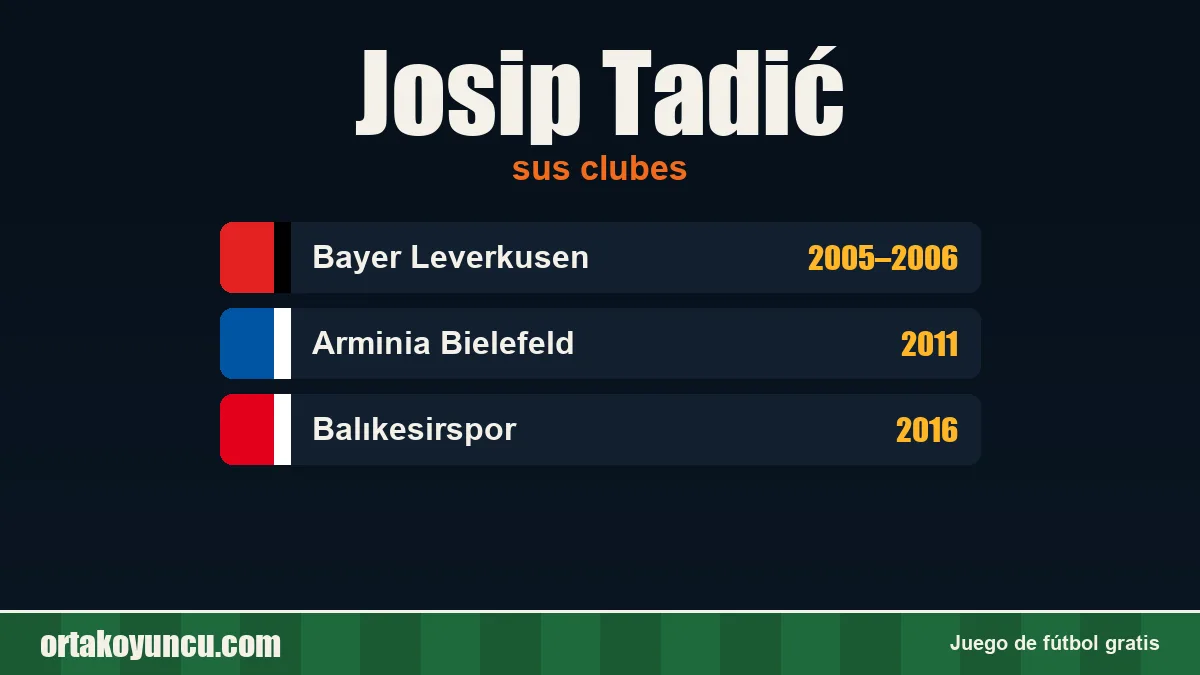 Josip Tadić: clubes y años