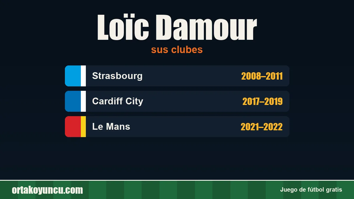 Loïc Damour: clubes y años