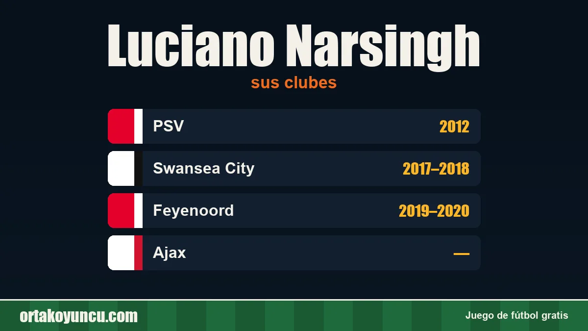 Luciano Narsingh: clubes y años