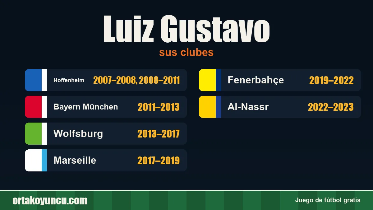 Luiz Gustavo: clubes y años